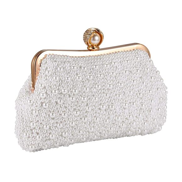 Beaded Pearl Clutch Bag for Weddings and Bridal Parties - Picture 1 of 5